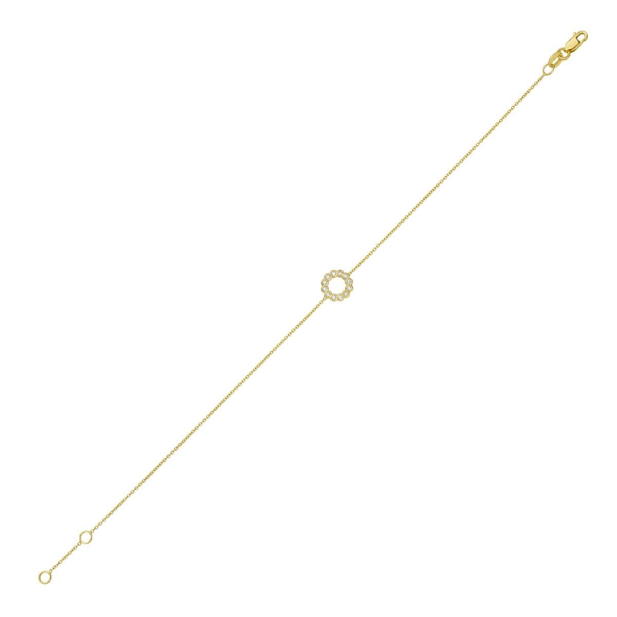 14K Petite Diamond Circle Bracelet