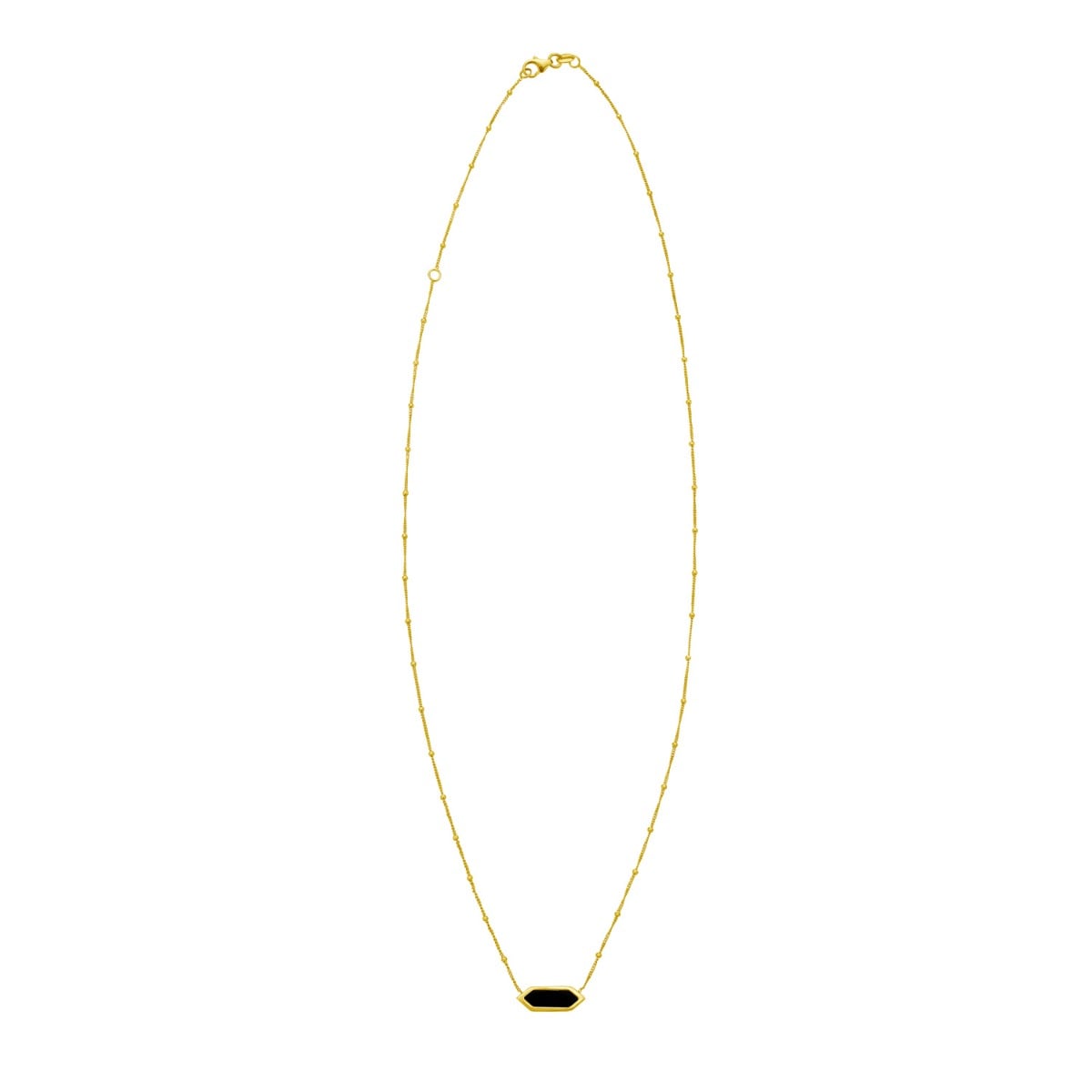 14K Hexagon Onyx Necklace