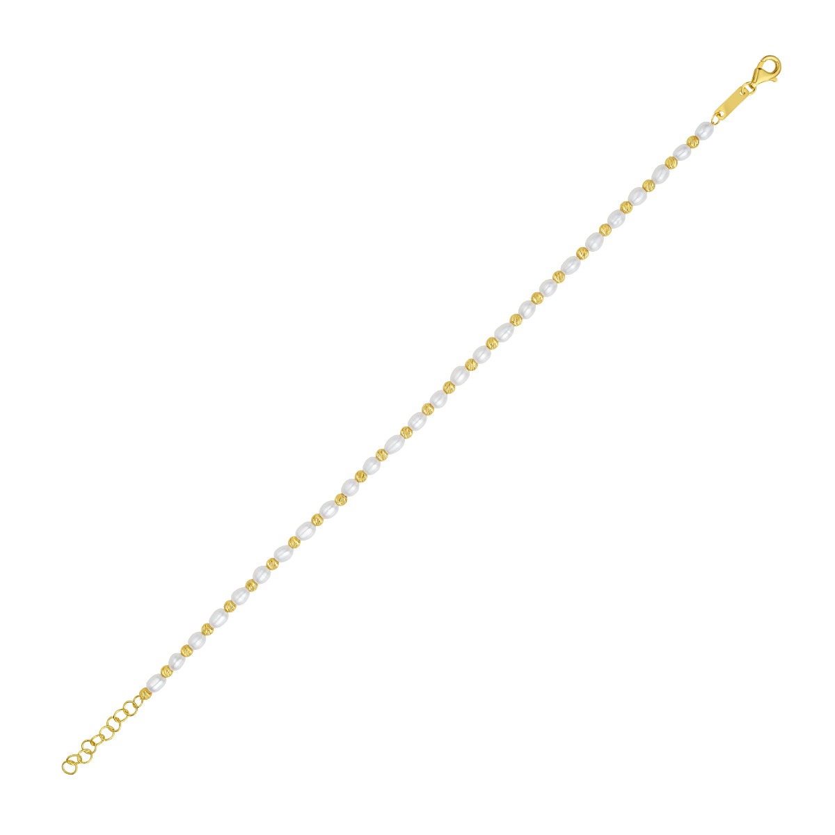 14K Bead & Pearl Bracelet