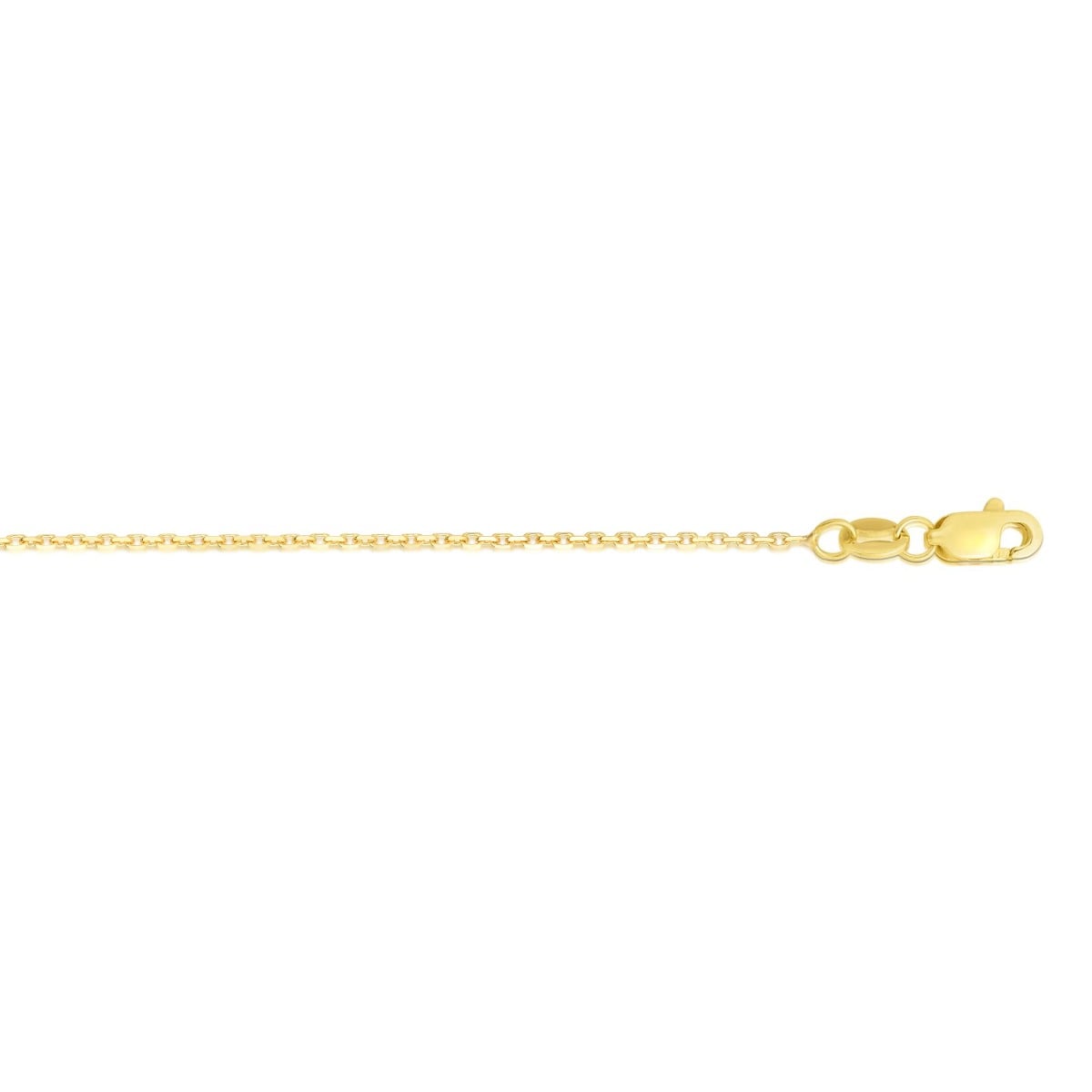 14K Gold 0.87mm Diamond Cut Cable Chain