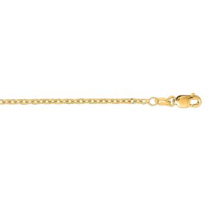 14K Gold 1.9mm Diamond Cut Cable Chain