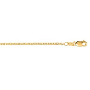 18K Gold 1.9mm Diamond Cut Cable Chain