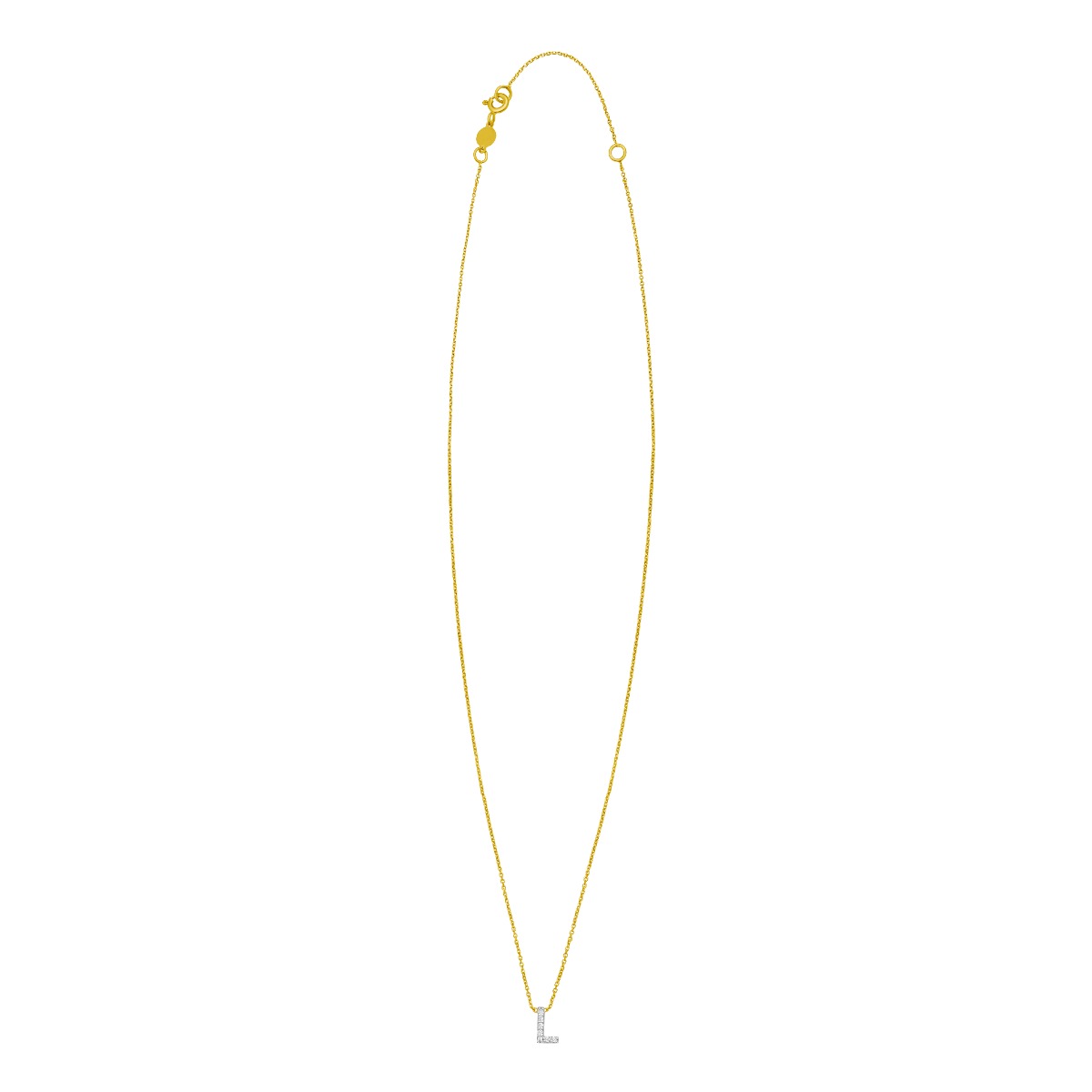 14K Mini Diamond L Initial
