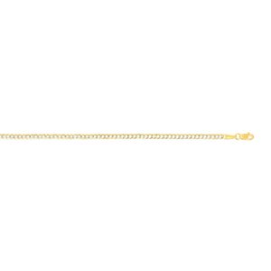 14K Gold 2.6mm White Pave Curb Chain