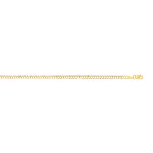 14K Gold 2.6mm White Pave Curb Chain