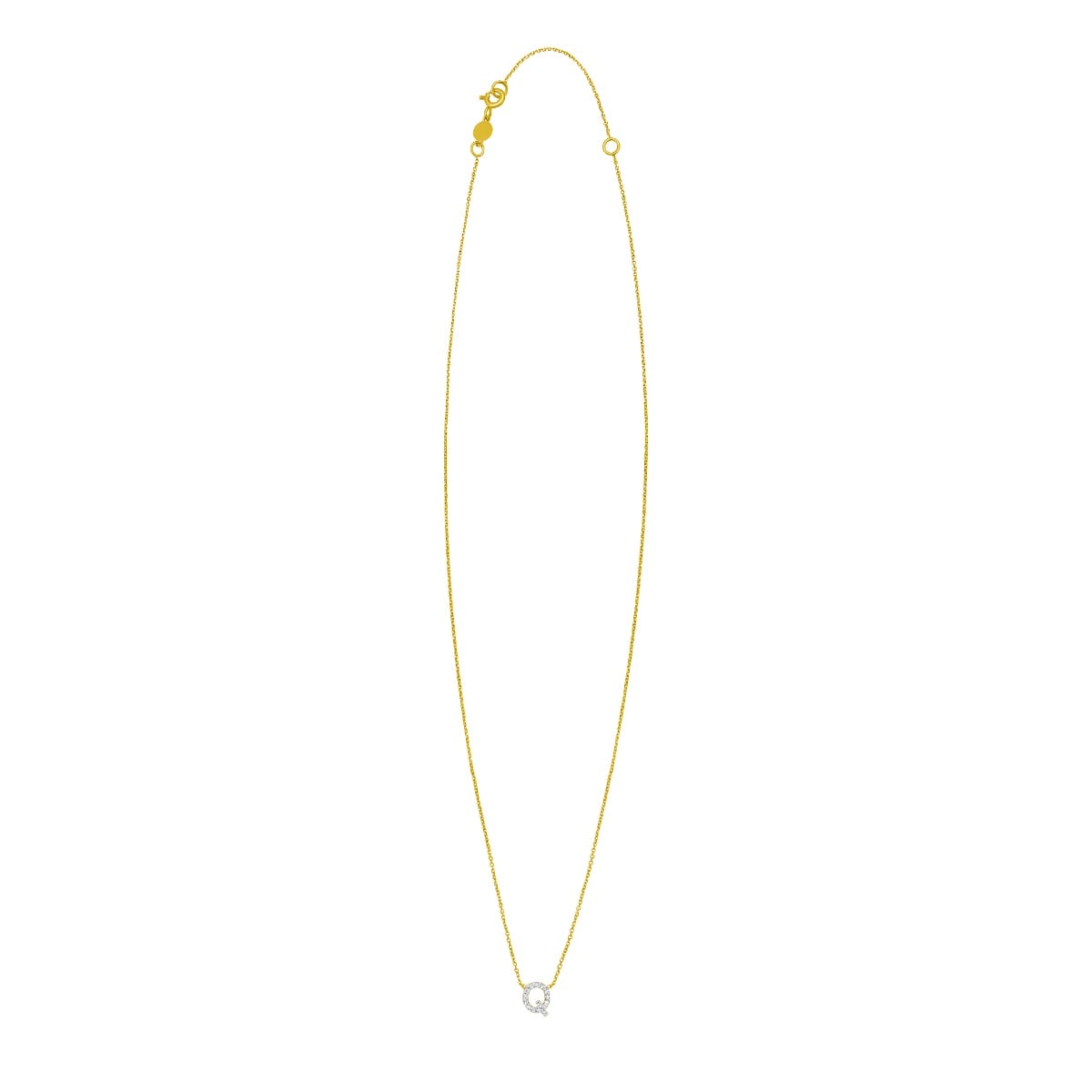 14K Mini Diamond Q Initial
