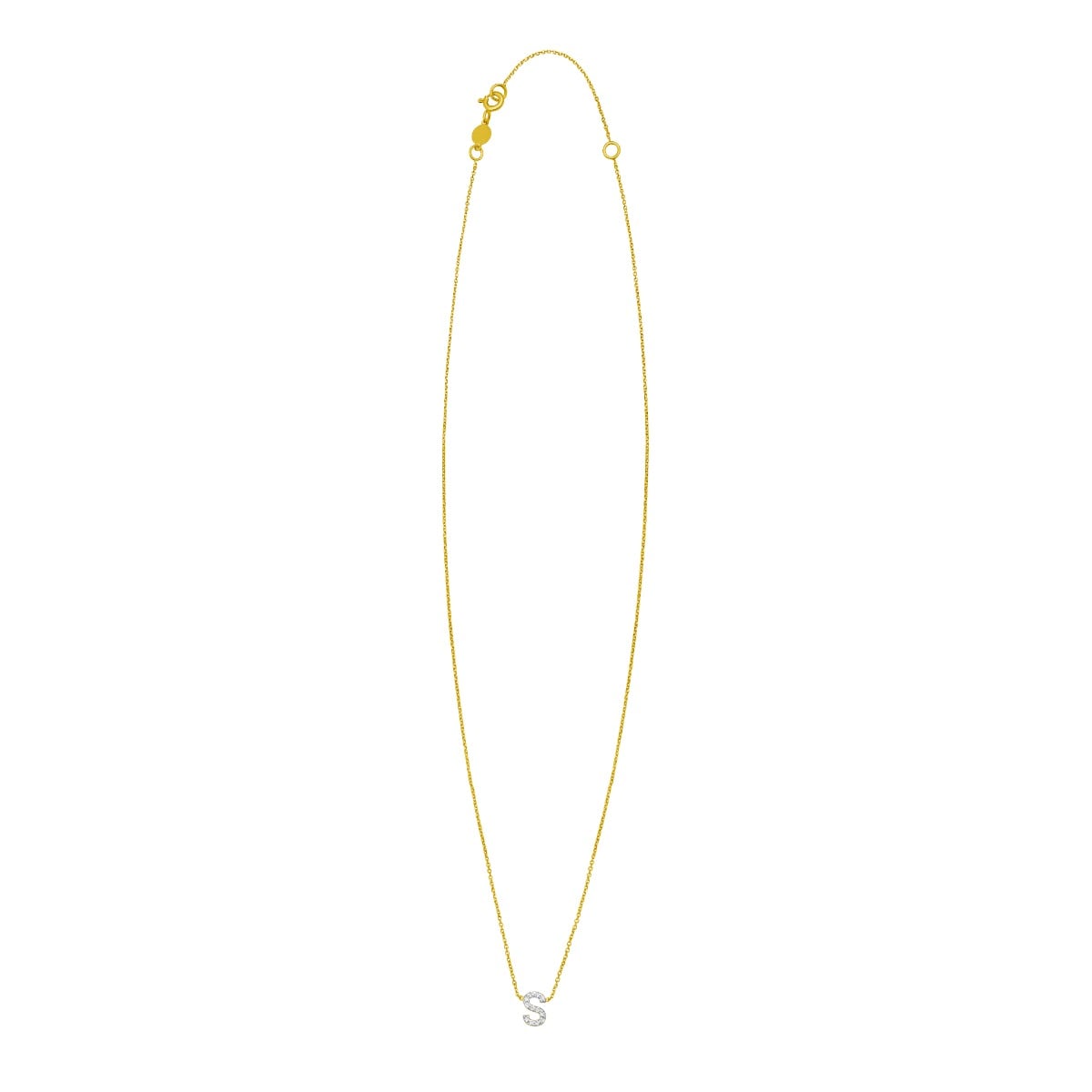 14K Mini Diamond S Initial
