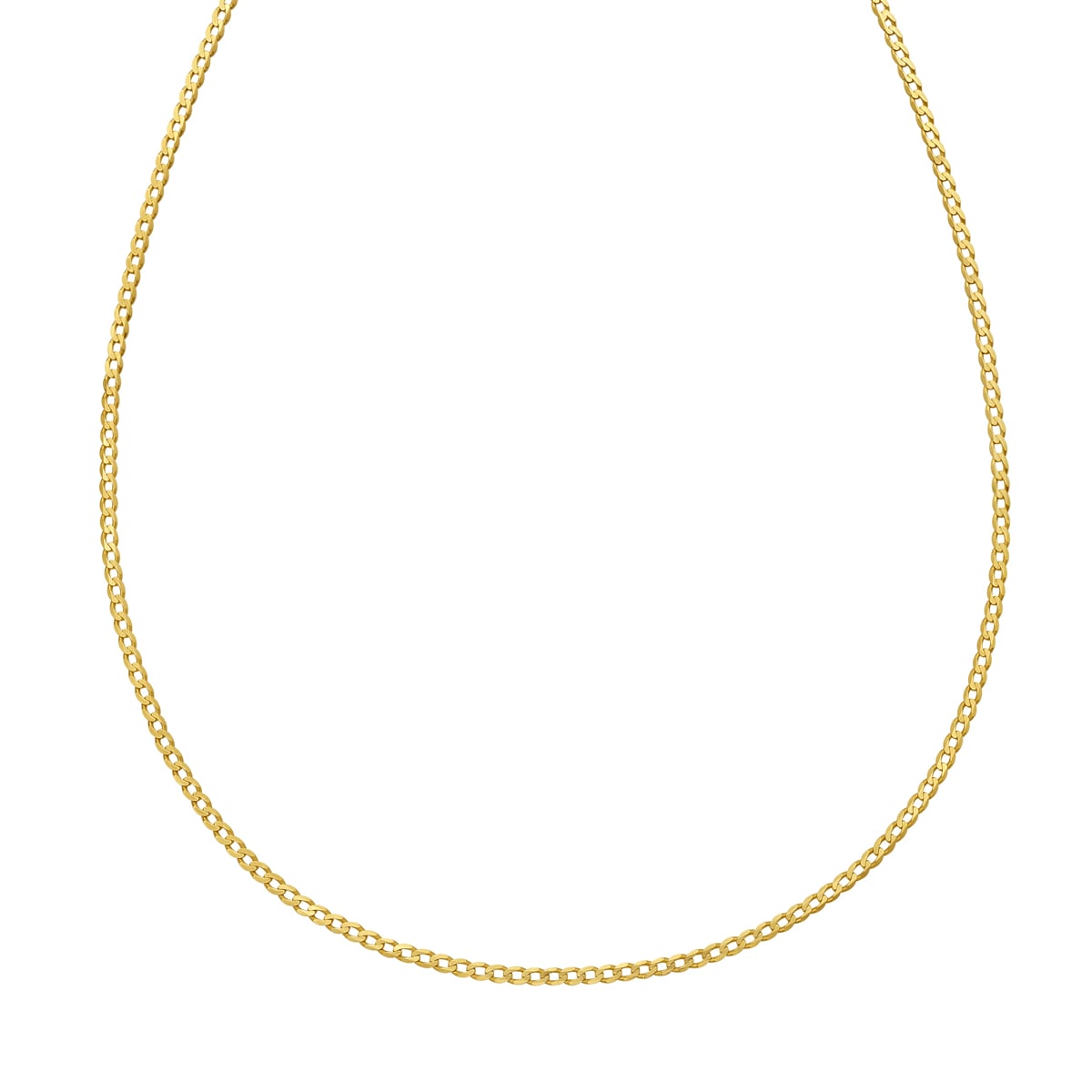 14K Gold 2.2mm Comfort Curb Chain