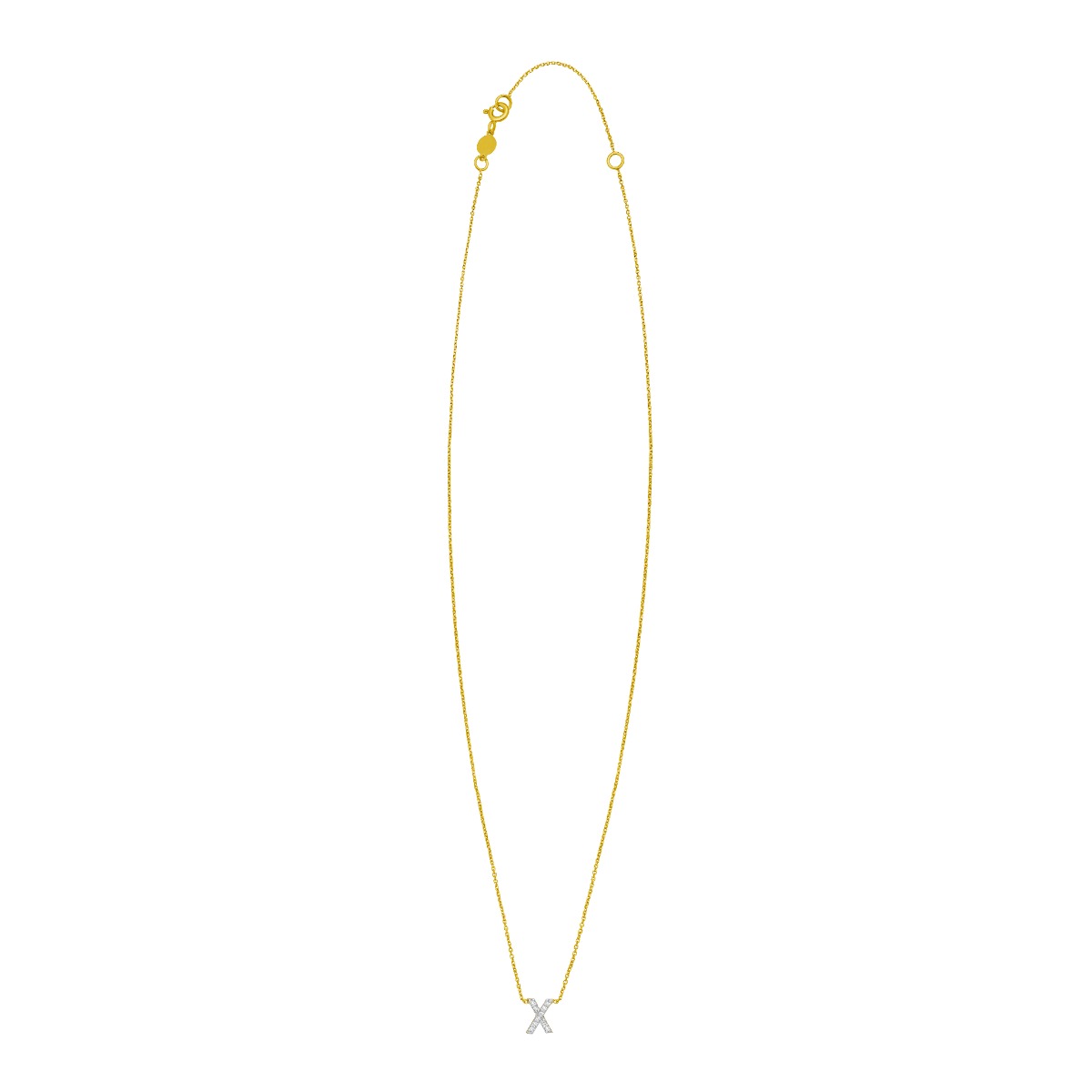 14K Mini Diamond X Initial