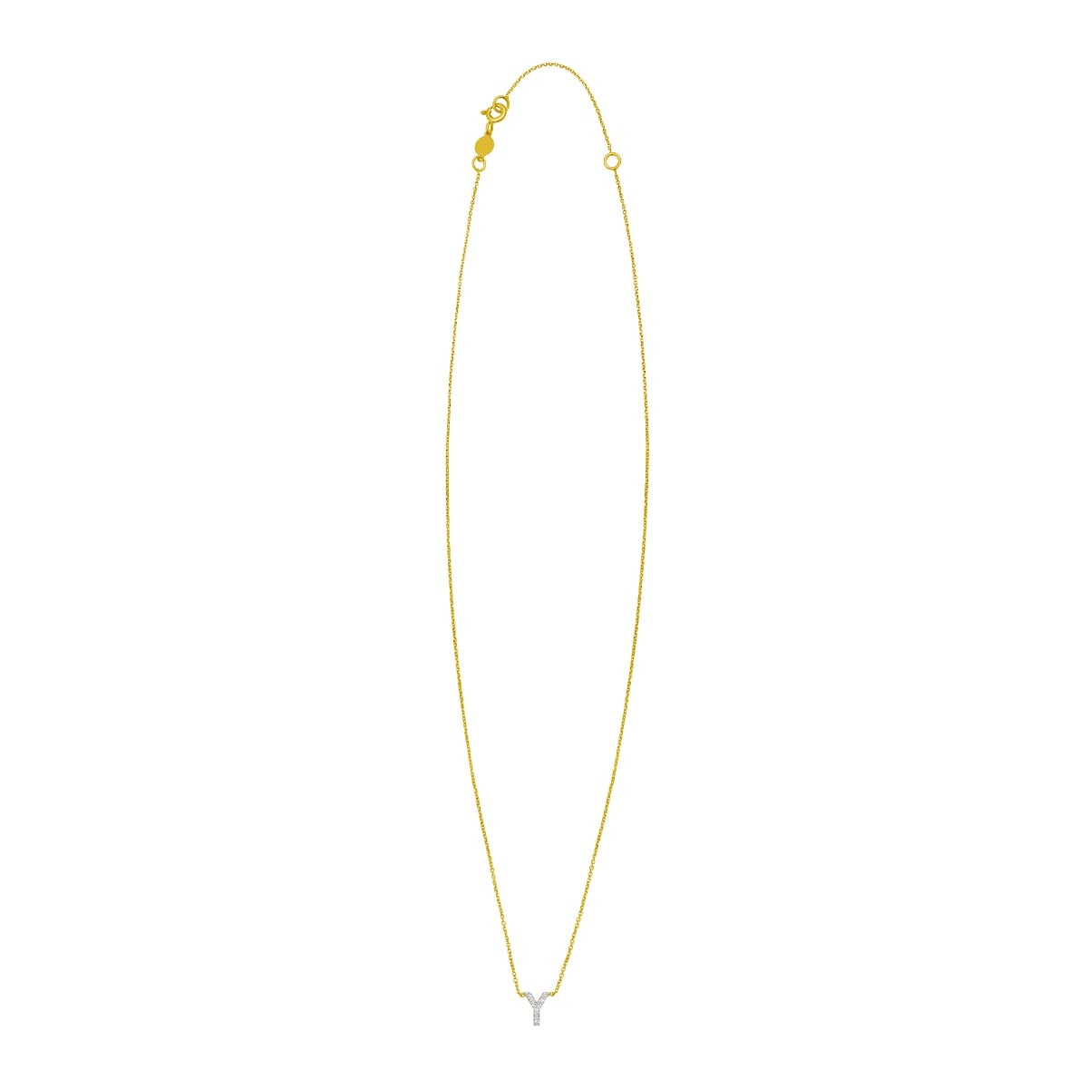 14K Mini Diamond Y Initial