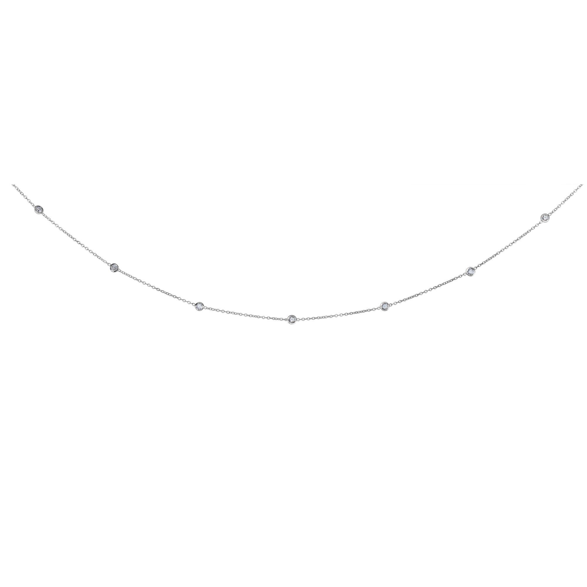 14K Gold .50ct Diamonds by the Yard Necklace