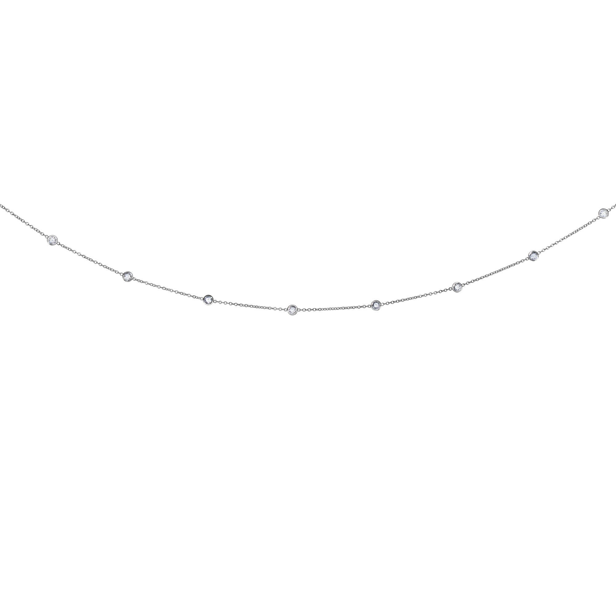 14K Gold 1.0ct Diamonds by the Yard Necklace
