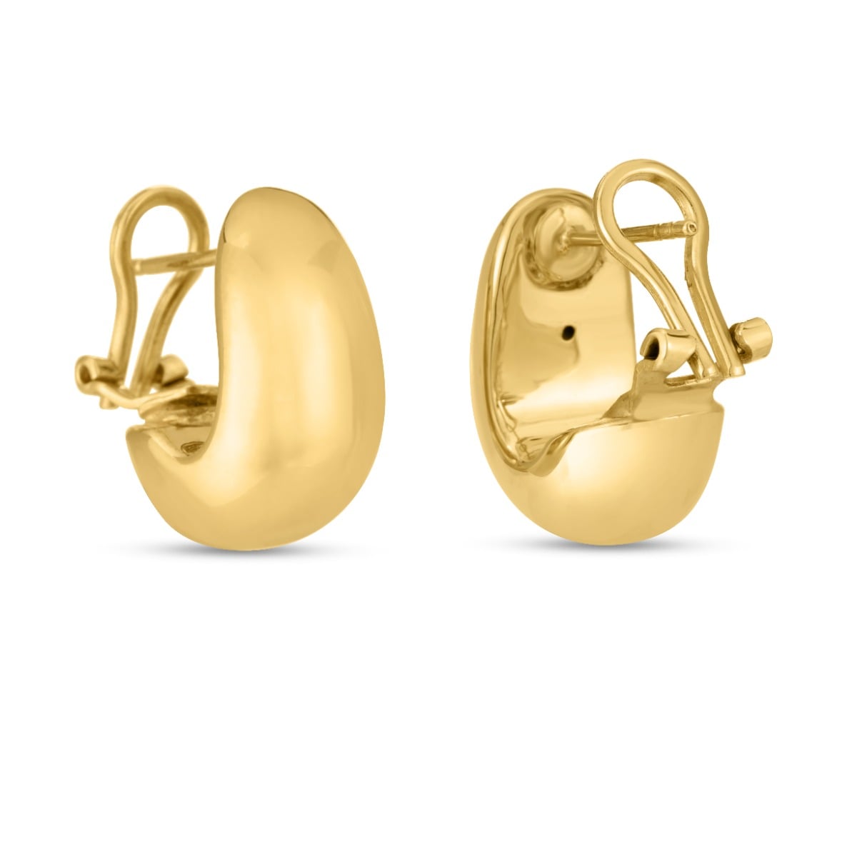 14K Gold Fancy Omega Hoops