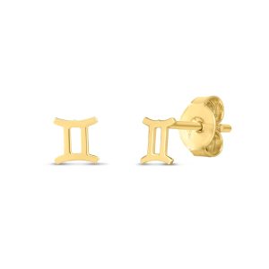 14K Gold Gemini Studs