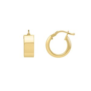 14K Small Wedding Band Hoops
