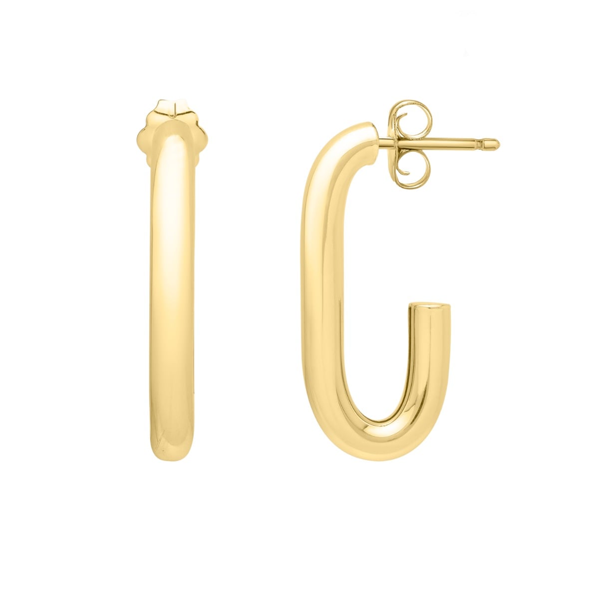 14K Paperclip Hoops