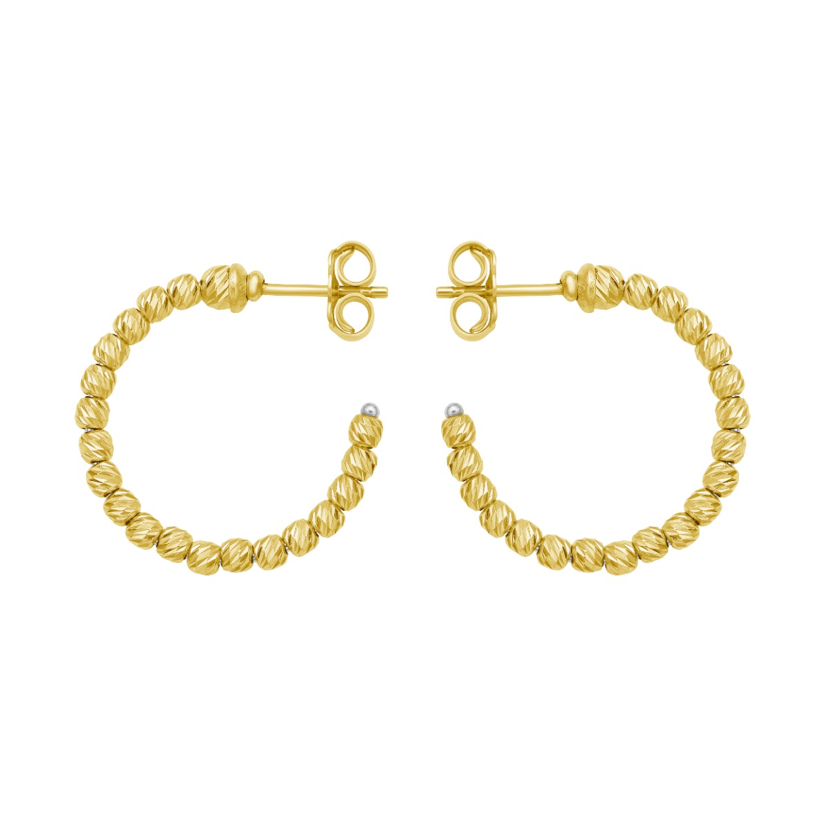 14K Bead Hoops