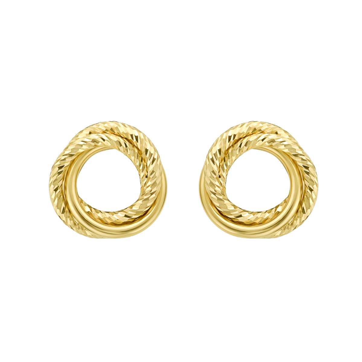 14K Interlocking DC Trinity Studs