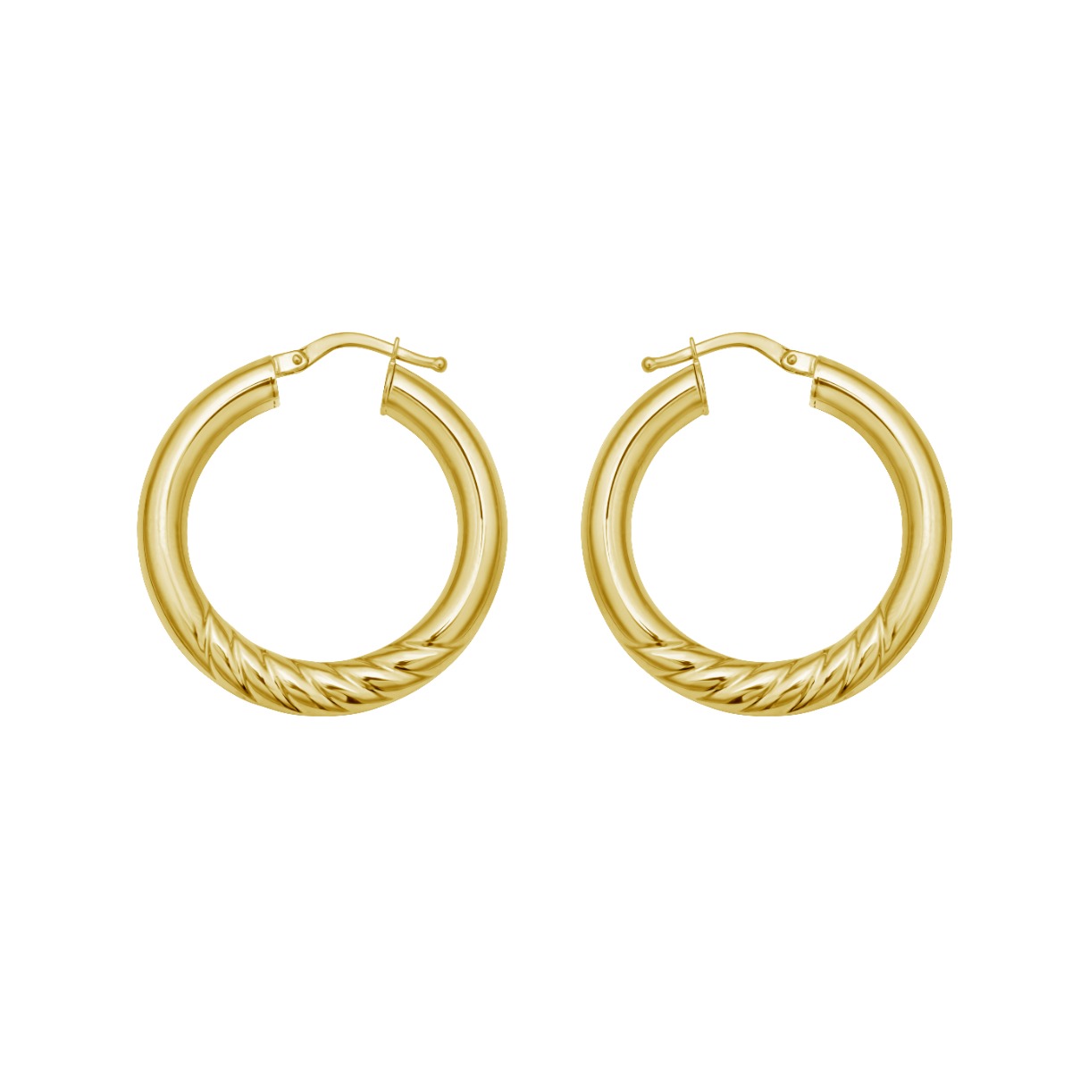 14K Twisted Large Hoops