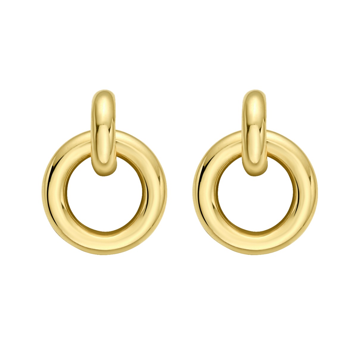 14K Round Linked Hoops