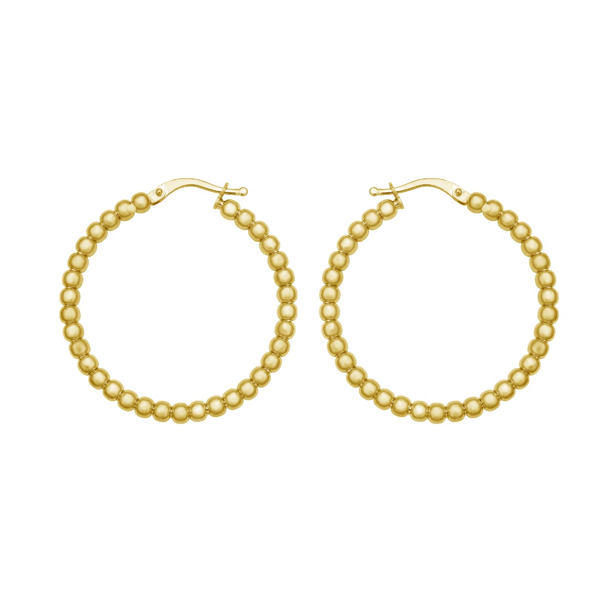 14K Large Bead Hoops
