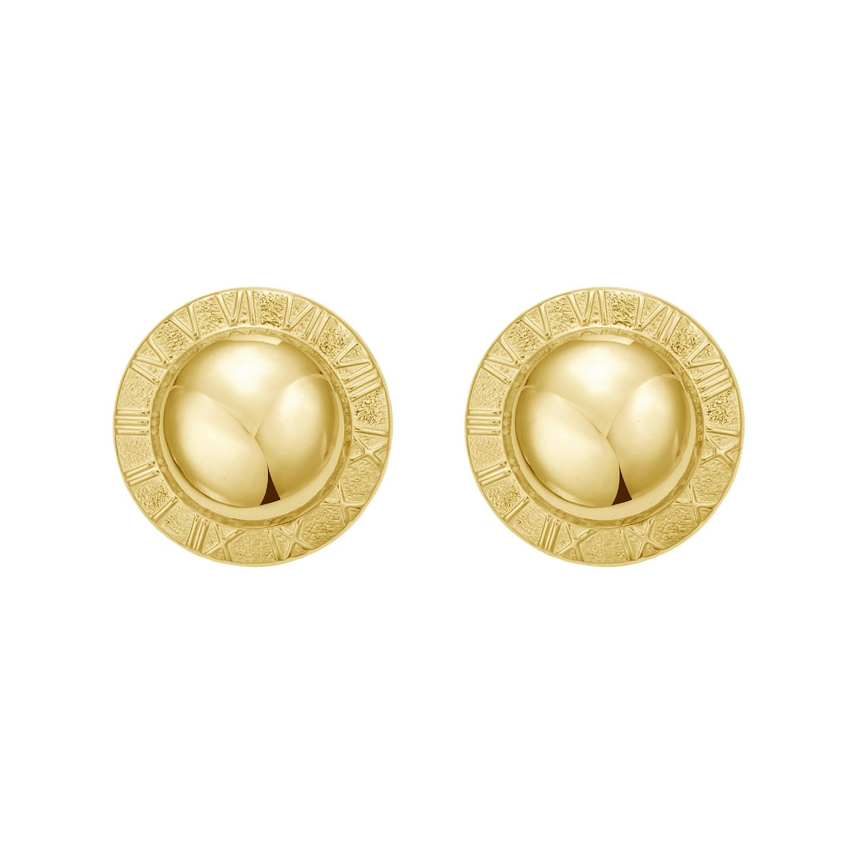 14K Roman Numeral Button Studs