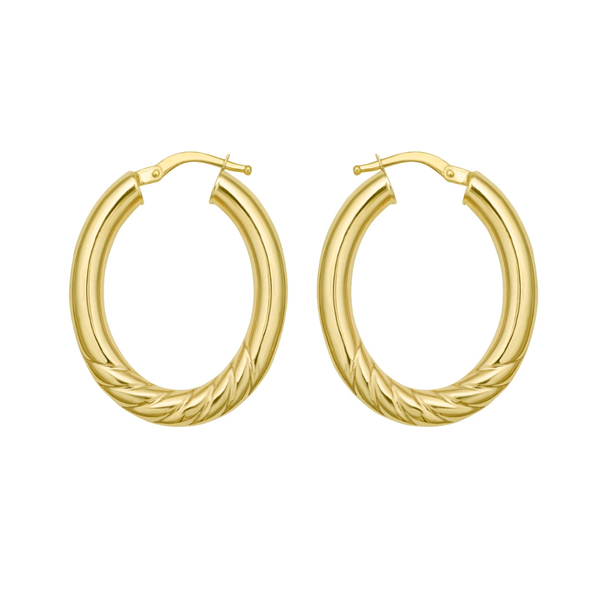 14K Twisted Medium Hoops