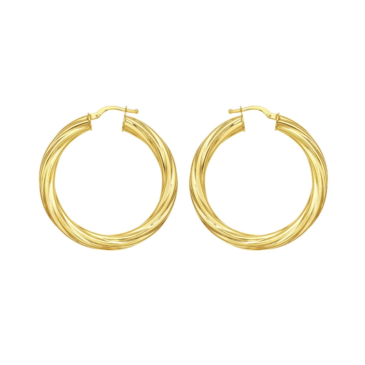 14K Full Twist Large Hoops
