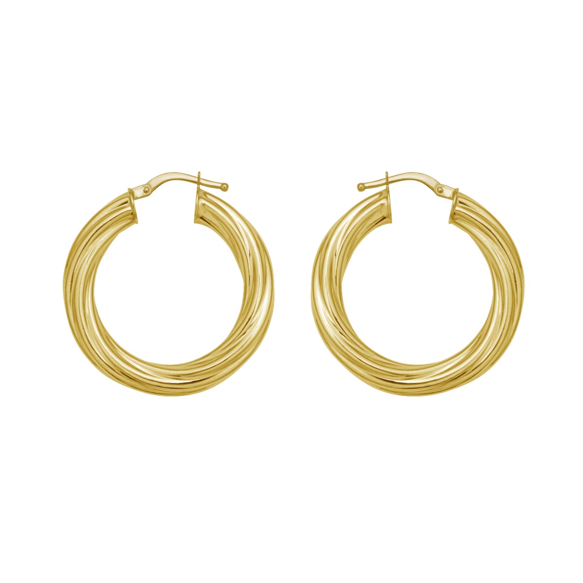 14K Full Twist Medium Hoops
