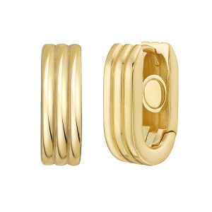 14K Gold Triple Row Oval Hoops