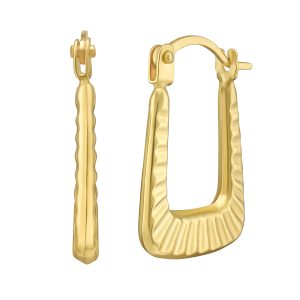 14K Gold Tub Hoops