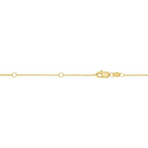 14K Gold 0.87mm Double Extendable Diamond Cut Cable Chain