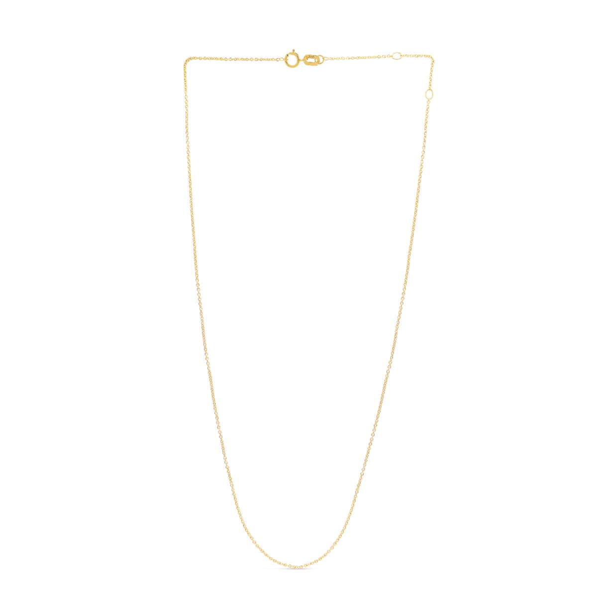 14K Gold 0.97mm Double Extendable Cable Chain