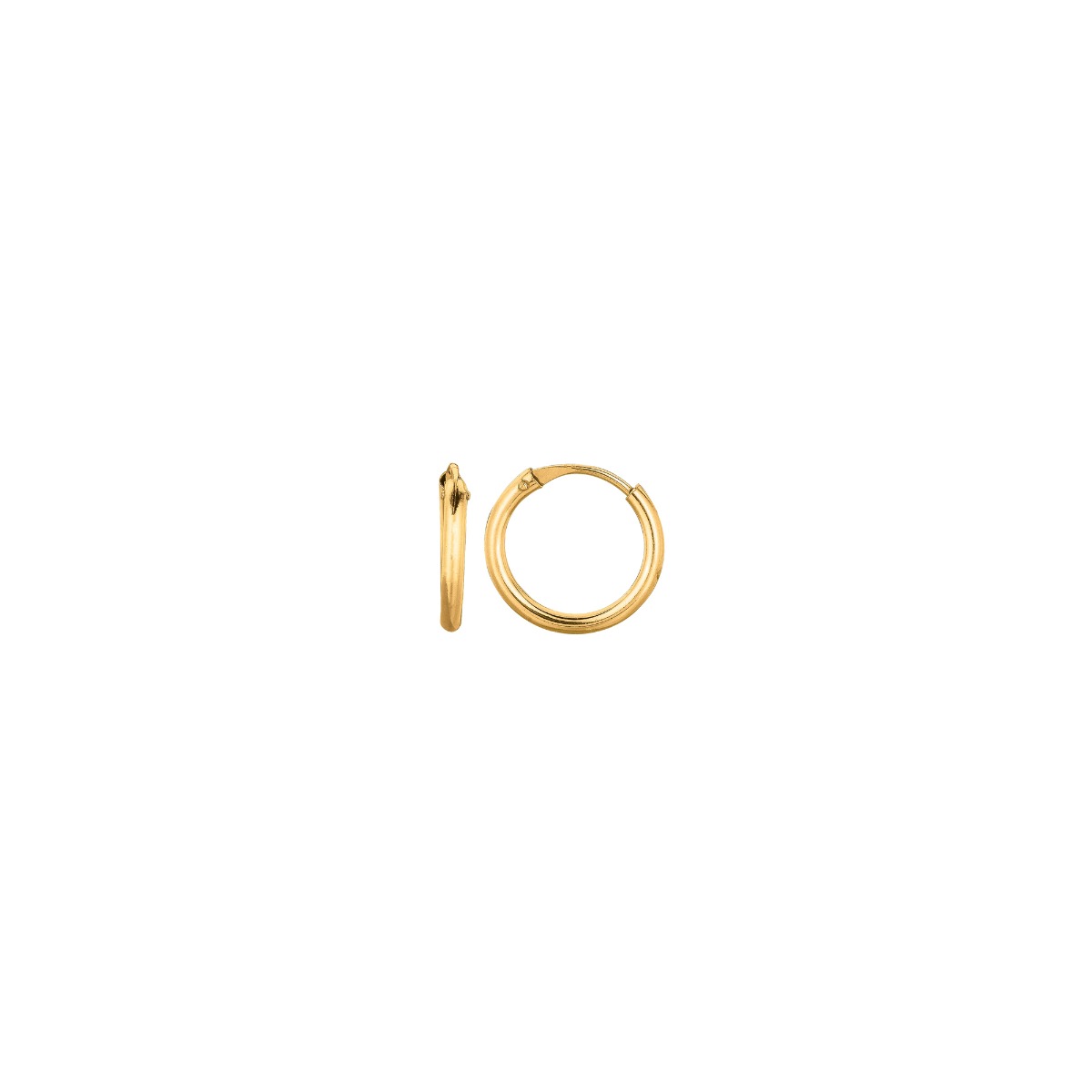 14K Gold 1x10mm Endless Hoops