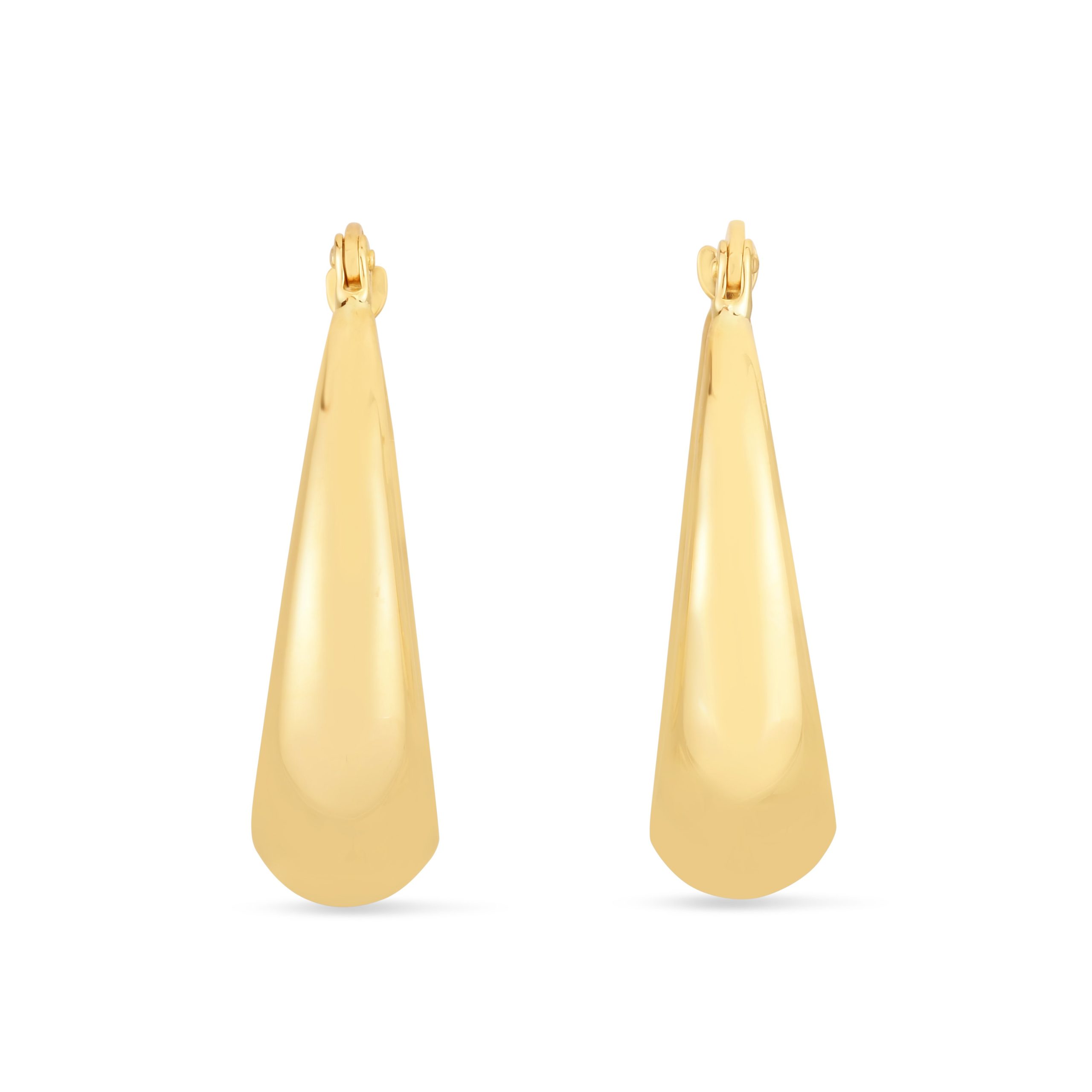 14K Polished Puff Hoop