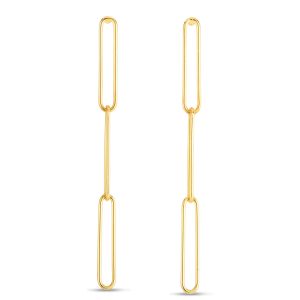 14K Lungo Paperclip Drop Earring