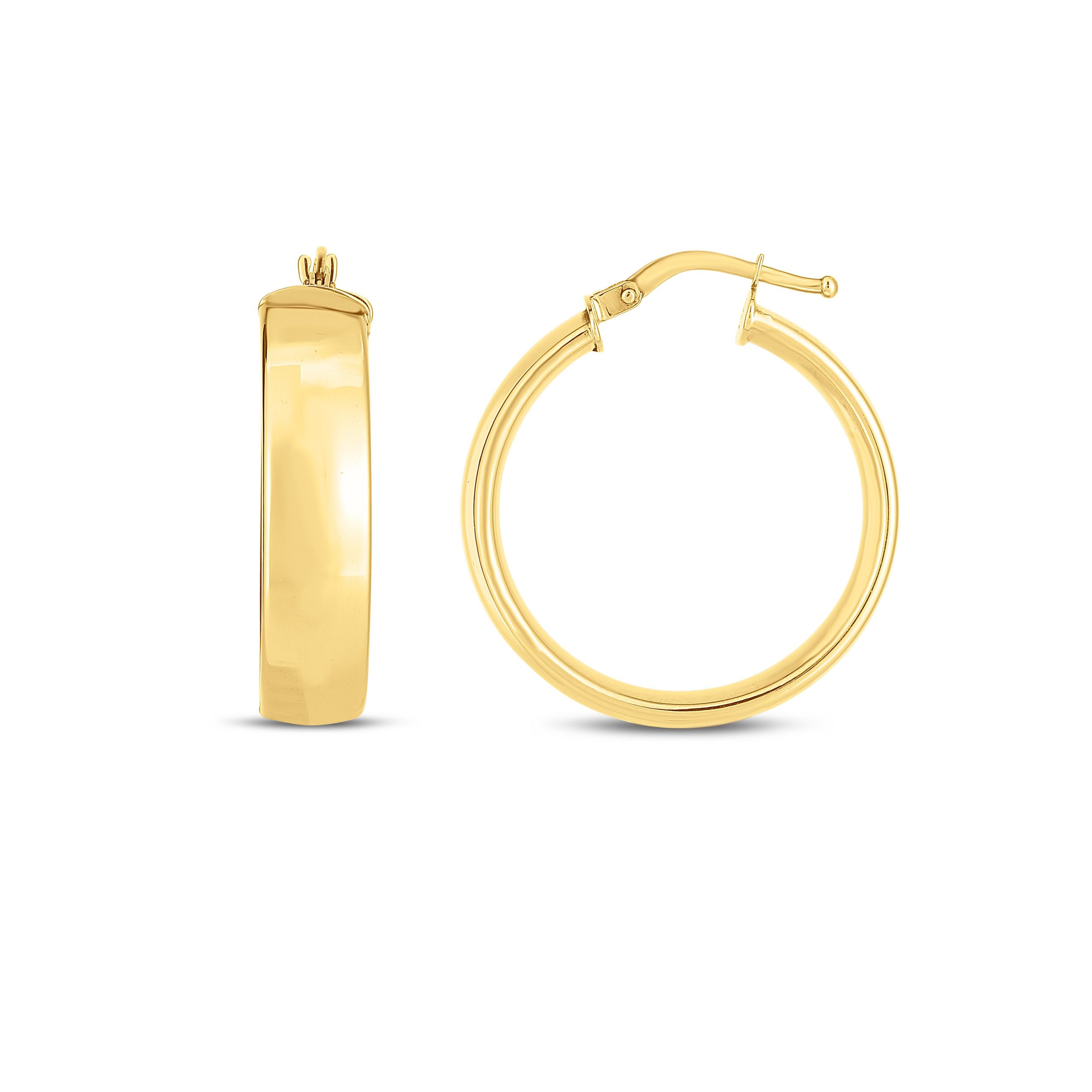 14K 6x25mm Wedding Band Hoops