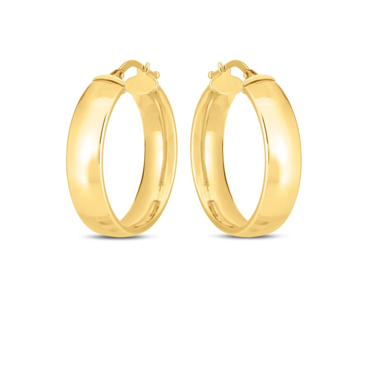 14K 6x25mm Wedding Band Hoops