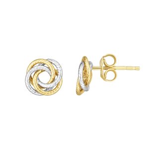 14K Gold Multi-Row Open Center Love Knot Stud Earring