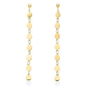 14K Gold Mirror Chain Drop Earring