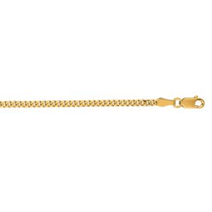 14K Gold 2.2mm Gourmette Chain