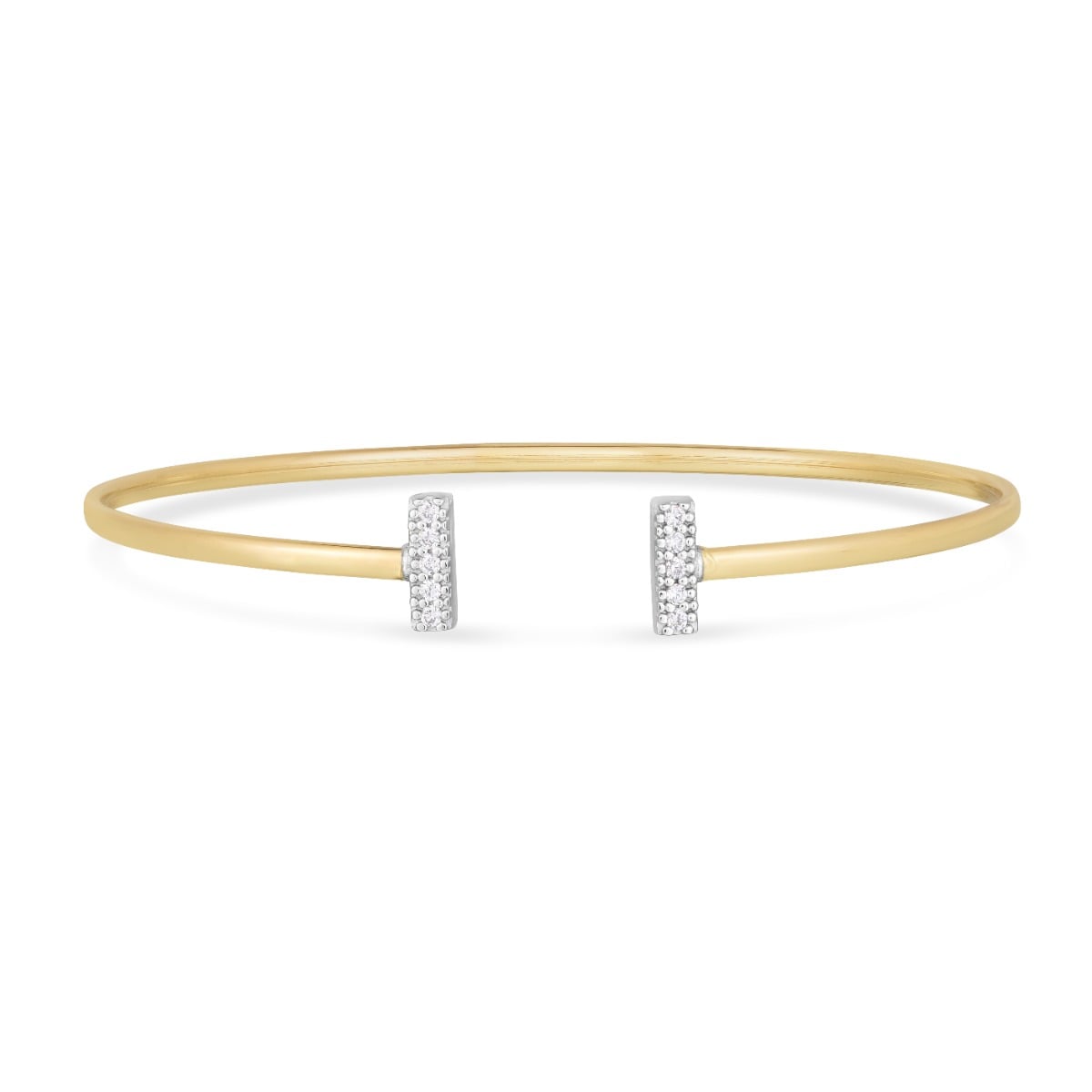 14K Diamond Tee Bar Bangle