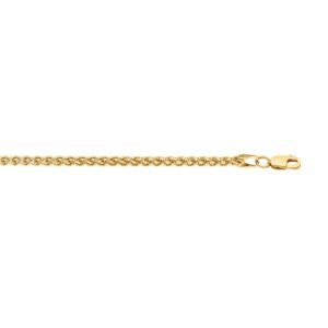14K Gold 2.8mm Lite Round Wheat Chain