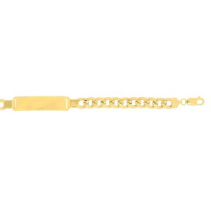 14K Gold 8mm Polished ID Bracelet