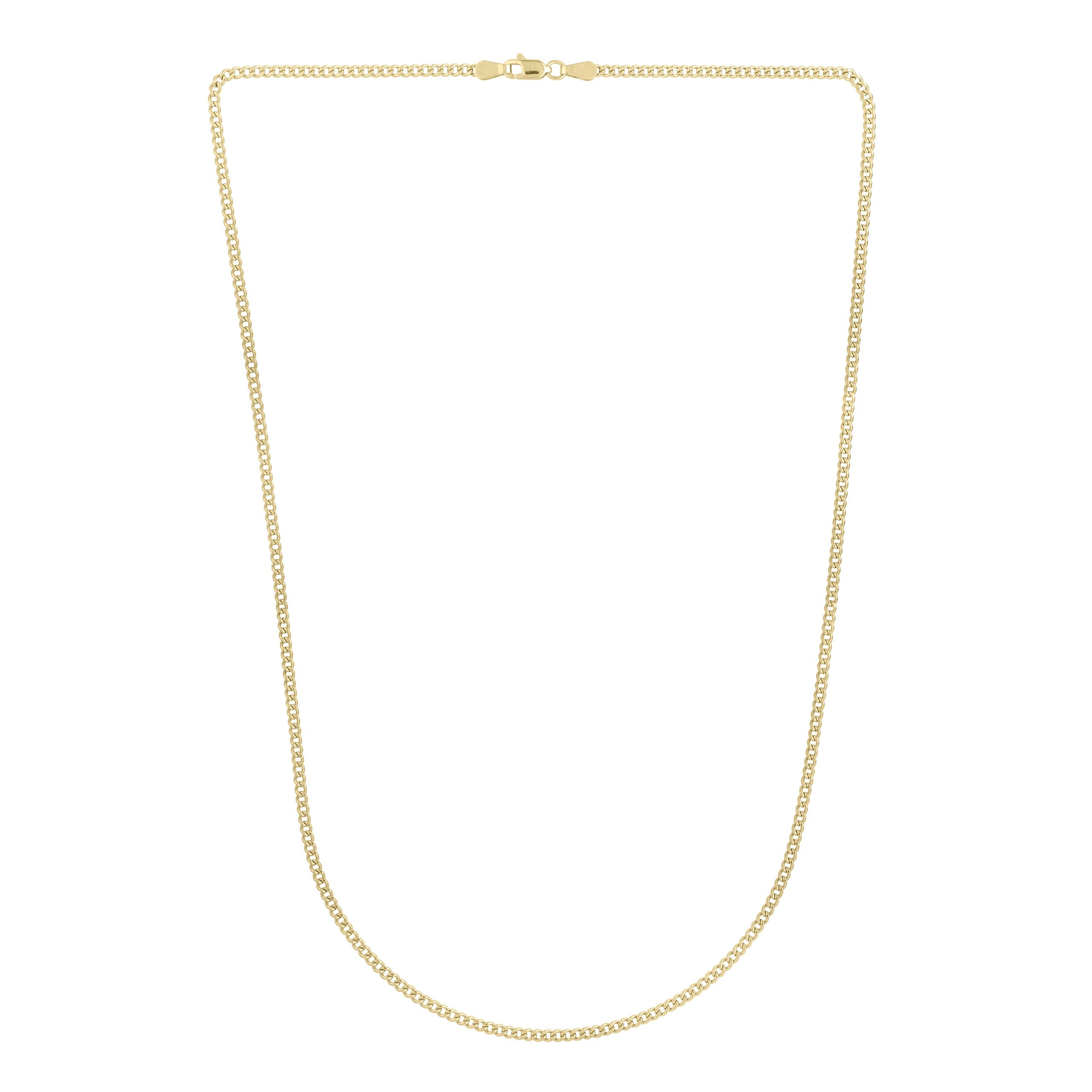 14K Gold 2.2mm Light Gourmette Chain