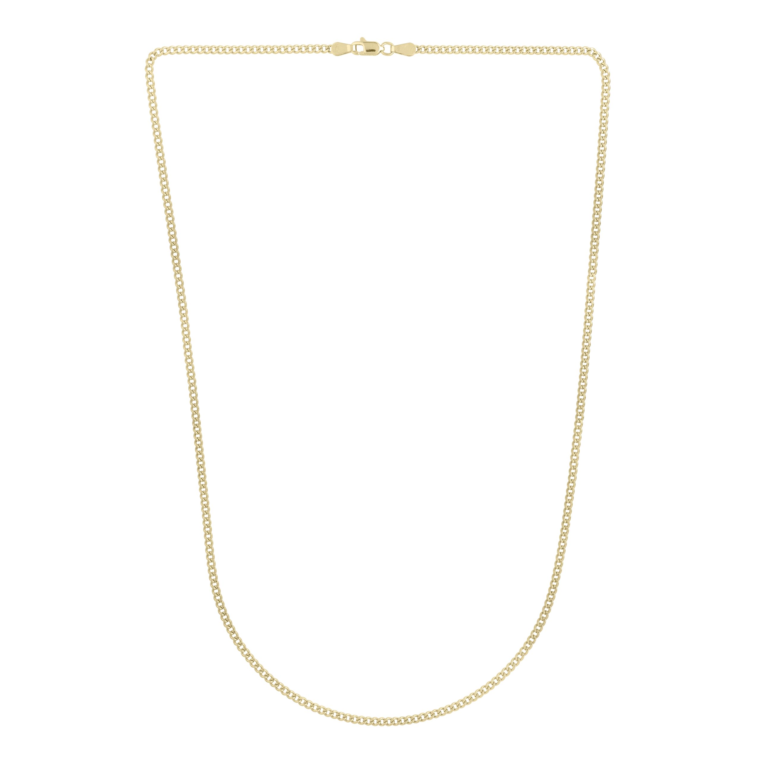14K Gold 2.2mm Light Gourmette Chain