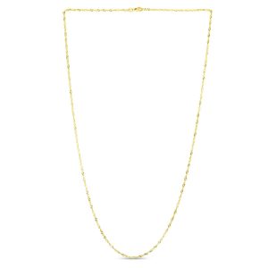 14K Gold 1.3mm Singapore Chain