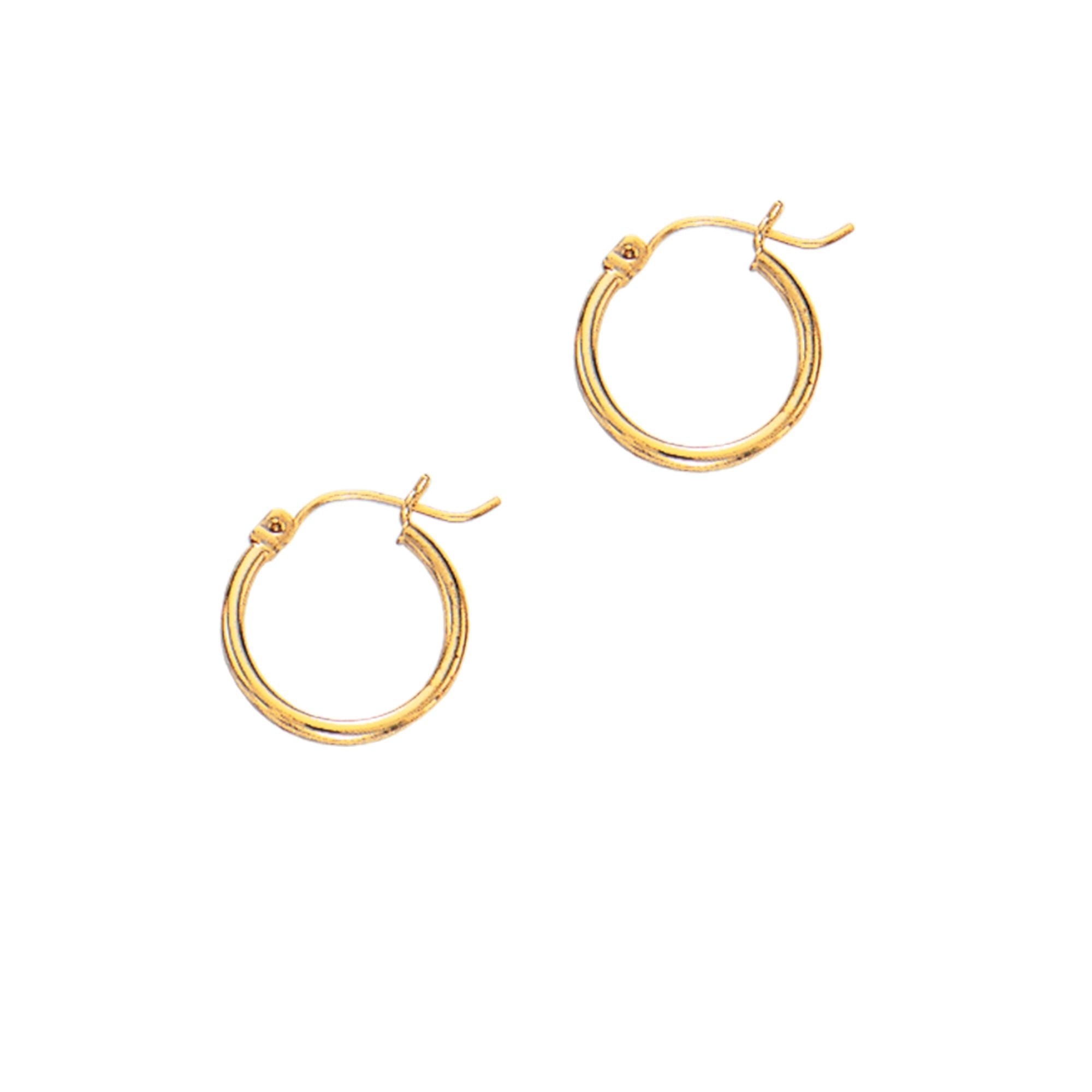 14K Gold 2x15mm Hoops