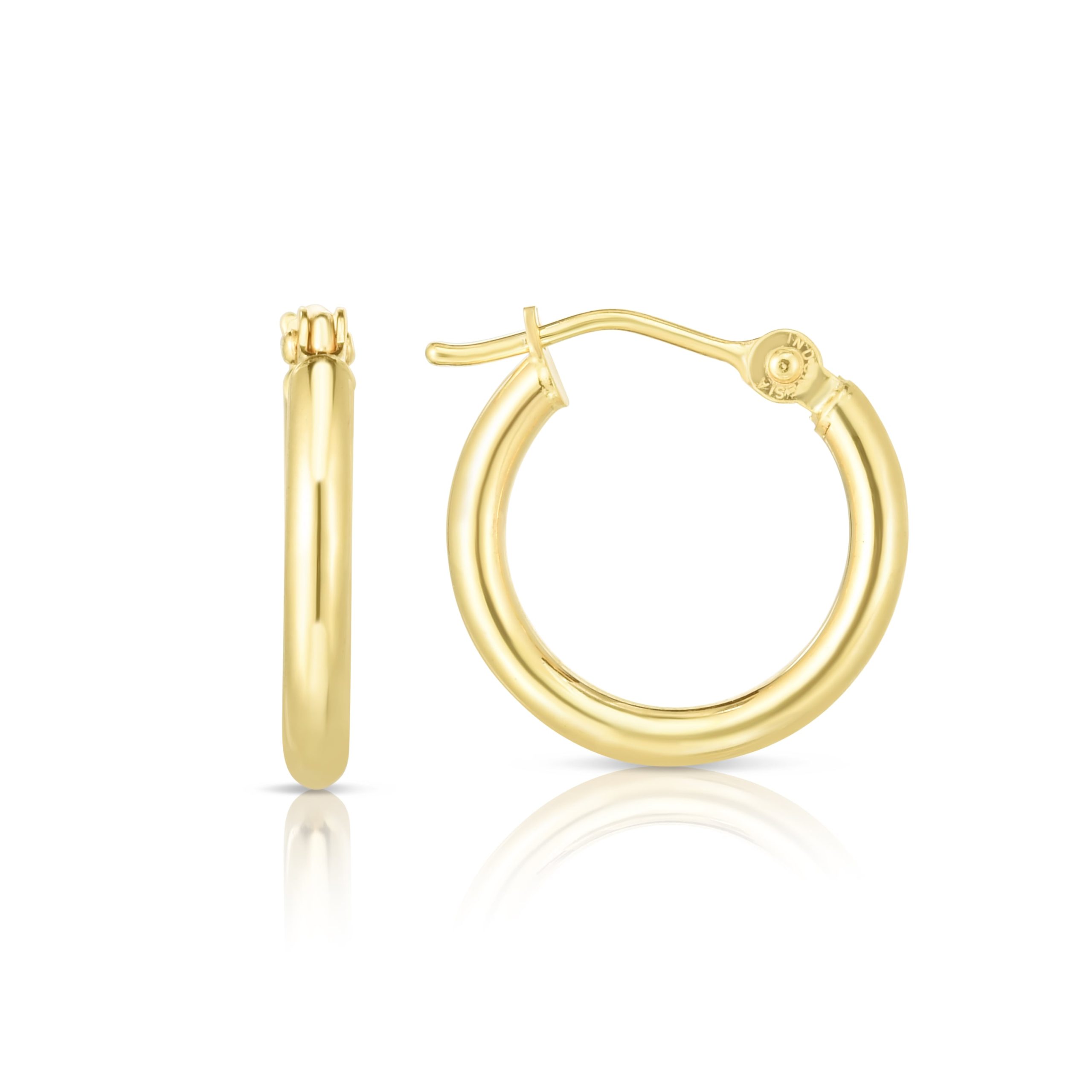 14K Gold 2x15mm Hoops