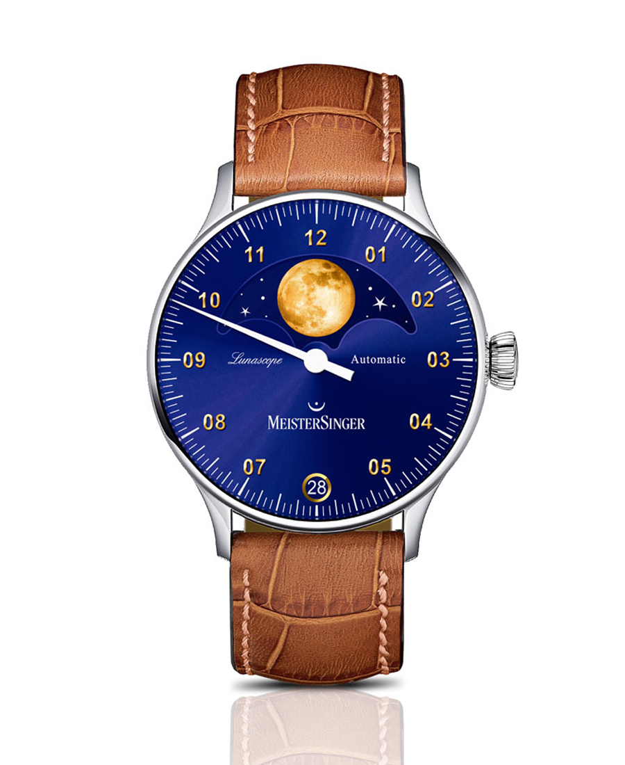 Lunascope Sunburst Blue & Gold MeisterSinger Watch